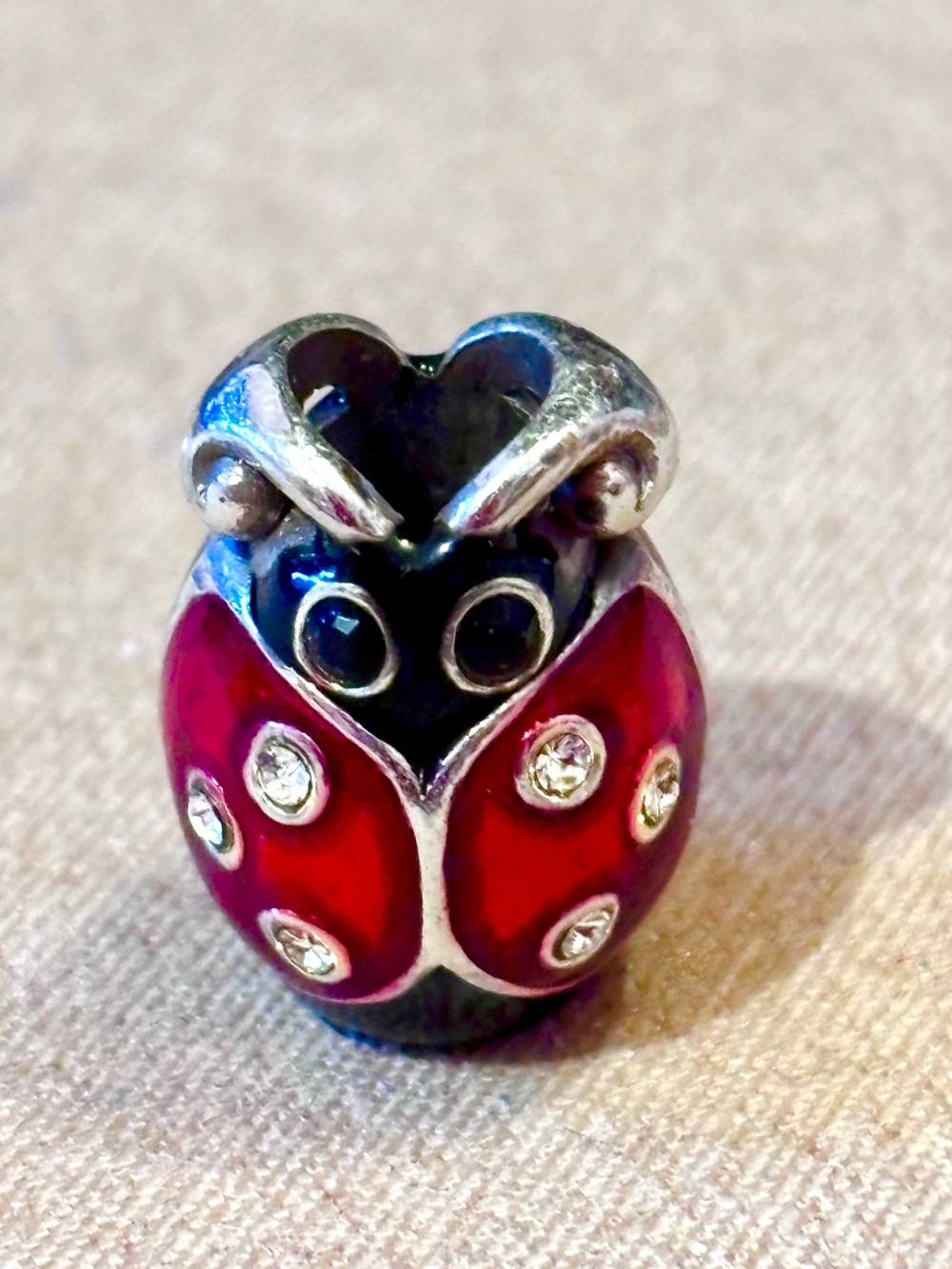 🆕Listing! Brighton big ladybug bead w. crystals for spots Red & black Retired